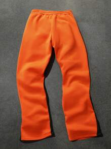 Manfinity Homme Plus Size Men's Simple Print Drawstring Sweatpants - Multicolor - View 2