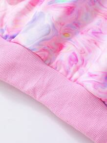 青少年女孩休闲时尚连帽粉色运动衫和裤子套装、休闲装、返校服装 - 粉色 - 查看 8