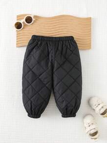 Cozy Pixies 男婴休闲弹性腰部圆形图案踝长裤 - 黑色 - 查看 2