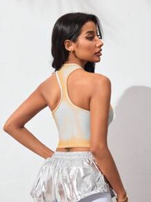 SHEIN 女士渐变色无袖运动背心 - 黃色 - 查看 2
