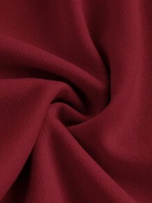 SHEIN ICON 女士多层荷叶边低腰 Y2K 迷你裙 - 酒紅色 - 查看 4