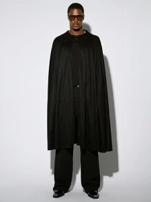Manfinity VCAY 1 pieza Capa con capucha larga de estilo retro vintage con estampado de fantasma para hombres, ropa casual de Y2K, atuendo de Halloween, disfraz igual que Neptune