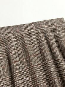 EARO French Retro Design High-End Fashion Versatile Plaid High-Waisted Pleated Elegant Commuter Skirt, Autumn/Winter New High-Waisted Slimming Distinctive Elegant Waist-Cinching Comfortable Woolen Plaid A-Line Flared Skirt