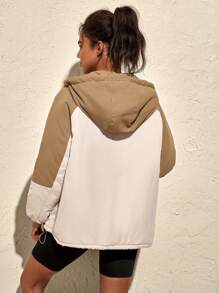 VARSITIE Chaquetas deportivas de mujer con capucha con cordón y bloques de color