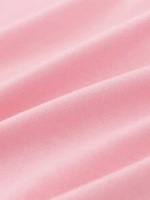 SHEIN 年轻女孩 1 件万圣节主题休闲可爱鬼魂与口号图案印花圆领短袖 T 恤，适合万圣节派对服装 - 淺粉色 - 查看 6