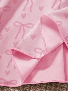 年轻女孩新款可爱熊印花长袖舒适宽松睡袍 - 粉色 - 查看 6