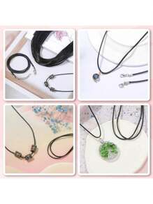 50Pcs Black Necklace Cord 1.5mm Necklace String Rope With Clasp, 20 Inches Black Waxed Cord Necklace Bulk For Charms Pendants, Bracelets, Necklaces, Jewelry Making Supplies And Beading Supplies