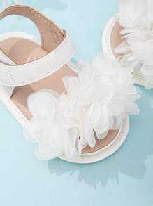 婴幼儿花朵装饰可爱休闲软底凉鞋 - 白色 - 查看 5