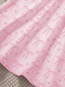 年轻女孩新款可爱熊印花长袖舒适宽松睡袍 - 粉色 - 查看 5