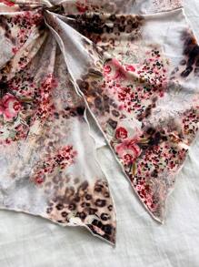 Soleia 女士夏季休闲彩色豹纹花卉印花短款前开衩冰丝抹胸度假装，秋季女装，可内穿或外穿，万圣节服装，不对称下摆上衣 - 彩色 - 查看 5