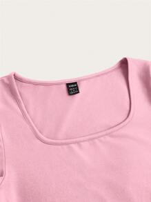 SHEIN EZwear 3pcs Pack Plus Size Women Black, White, Pink Short Sleeve Cropped Fitted T-Shirts For Summer Suitable For Going Out