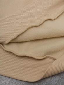 Manfinity Hypemode Khaki Oversized Drop Shoulder Heavyweight Hoodie For Men - Khaki - View 4