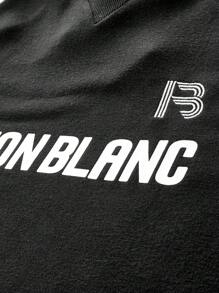 Manfinity VCAY 男士街头风格针织拼布套头衫，适合秋冬季 - 黑色 - 查看 10