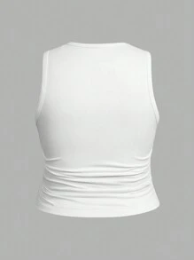 SHEIN EZwear 3件套加大码女式休闲无袖圆领背心，适合夏季穿着 - 彩色 - 查看 4