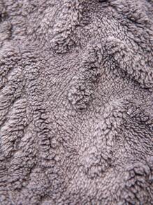 SHEIN 青少年男孩休闲灰色夹克，毛绒质地，适合秋季、冬季，保暖，适合大学，适合家庭、日常使用、运动、生日派对，基本款和多功能，简约而毛绒。 - 灰色 - 查看 4