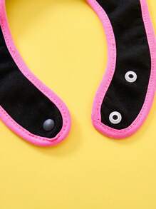 TOM & JERRY X SHEIN Body de bebé niña con bloqueo de color, estampado de ratón de dibujos animados y babero - Negro - Ver 8