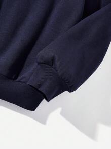 SHEIN Essnce 意大利衬衫、意大利运动衫、意大利国旗运动衫、意大利、意大利服装、意大利谚语、旅行衬衫、度假衬衫、女孩旅行、女士运动衫 - 藏蓝色 - 查看 3