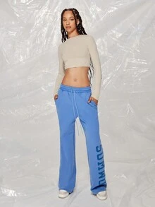 SUMWON WOMEN Street Slim Fit Long Sleeve Crop Top - Apricot - View 4