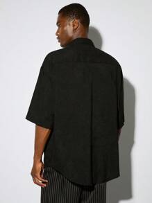 Mainfolk 1pc Men Y2K Funny Casual Oversize High Street Vintage Style Box Shirt Fall Halloween - Red - View 2
