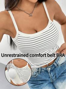 Chiquease Summer Casual Striped Camisole With Chest Pads