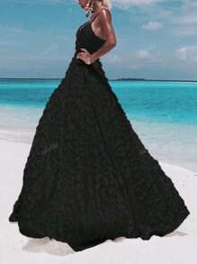Vestido informal de unicolor sin mangas para mujer