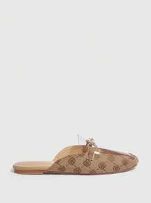 CUCCOO TILAWA CUCCOO Women Floral Pattern Fashionable Flat Shoes - Brown - View 2