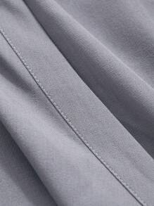 DAZY 1pc Women Plain Long Sleeve Wrap Around Shirt,Fall Clothes - Dusty Blue - View 9