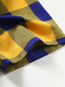 Manfinity Homme Men's Plaid Print Short Sleeve Shirt - Multicolor - View 4