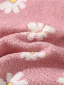 Cozy Pixies 2 piezas Conjunto de ropa para bebé niña con suéter de cuello redondo de manga larga con diseño floral y color contrastante