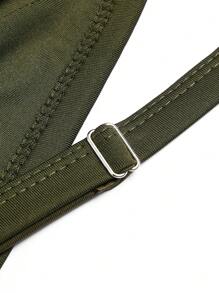 SHEIN Unity 女士纯色纽扣装饰无袖修身连体裤，夏季