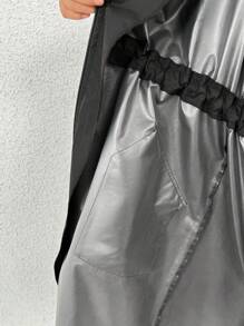 CovetEZ Plus Size Women Raincoat Lightweight Hooded Windbreaker Waterproof Jacket With Pockets In Fall/Winter