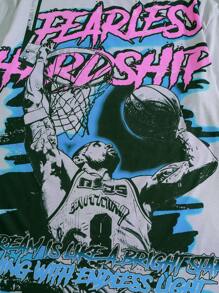 ROMWE MEN Street Life Áo thun nam cổ tròn tay ngắn in chữ và ký tự mùa hè - Xám - Xem 3