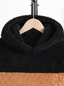 SHEIN Vacaura 1 pezzo Felpa con cappuccio comoda in patchwork per ragazzi pre-adolescenti, autunno/inverno - Multicolore - Visualizzare 4