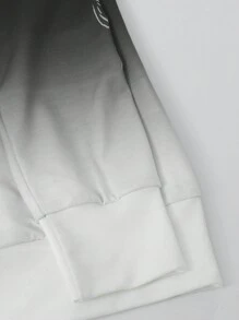 女式复古哥特式时尚维京图案渐变色拉链休闲连帽衫 - 黑與白 - 查看 5