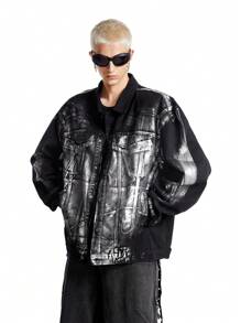 NEON BLANC Men's Casual Loose Fit Washed Denim Jacket, Suitable For Autumn