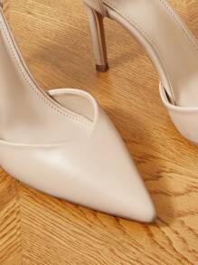 CUCCOO HITCHD Fashionable Apricot Versatile Sexy Rhinestone Stiletto Pointed Toe Pumps For Work, Date, Party, Wedding And Holiday Spring Shoes Spring Break Easter Prom Heels For Christmas - Apricot - View 8