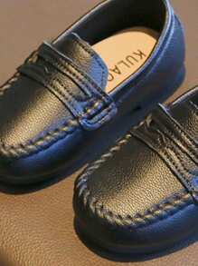 1pc Comfortable Slip-On Baby Flat Shoes, Fashionable And Lightweight, For Baby Boys - Black - View 4