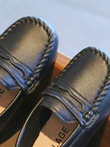 1pc Comfortable Slip-On Baby Flat Shoes, Fashionable And Lightweight, For Baby Boys - Black - View 6