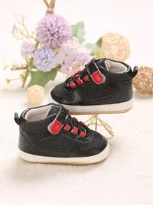 1 双婴儿软底运动鞋，适合 0-1 岁婴儿，春秋季 - 黑色 - 查看 6