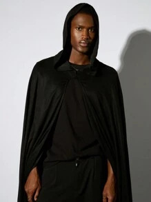 Manfinity VCAY 1 pieza Capa con capucha larga de estilo retro vintage con estampado de fantasma para hombres, ropa casual de Y2K, atuendo de Halloween, disfraz igual que Neptune