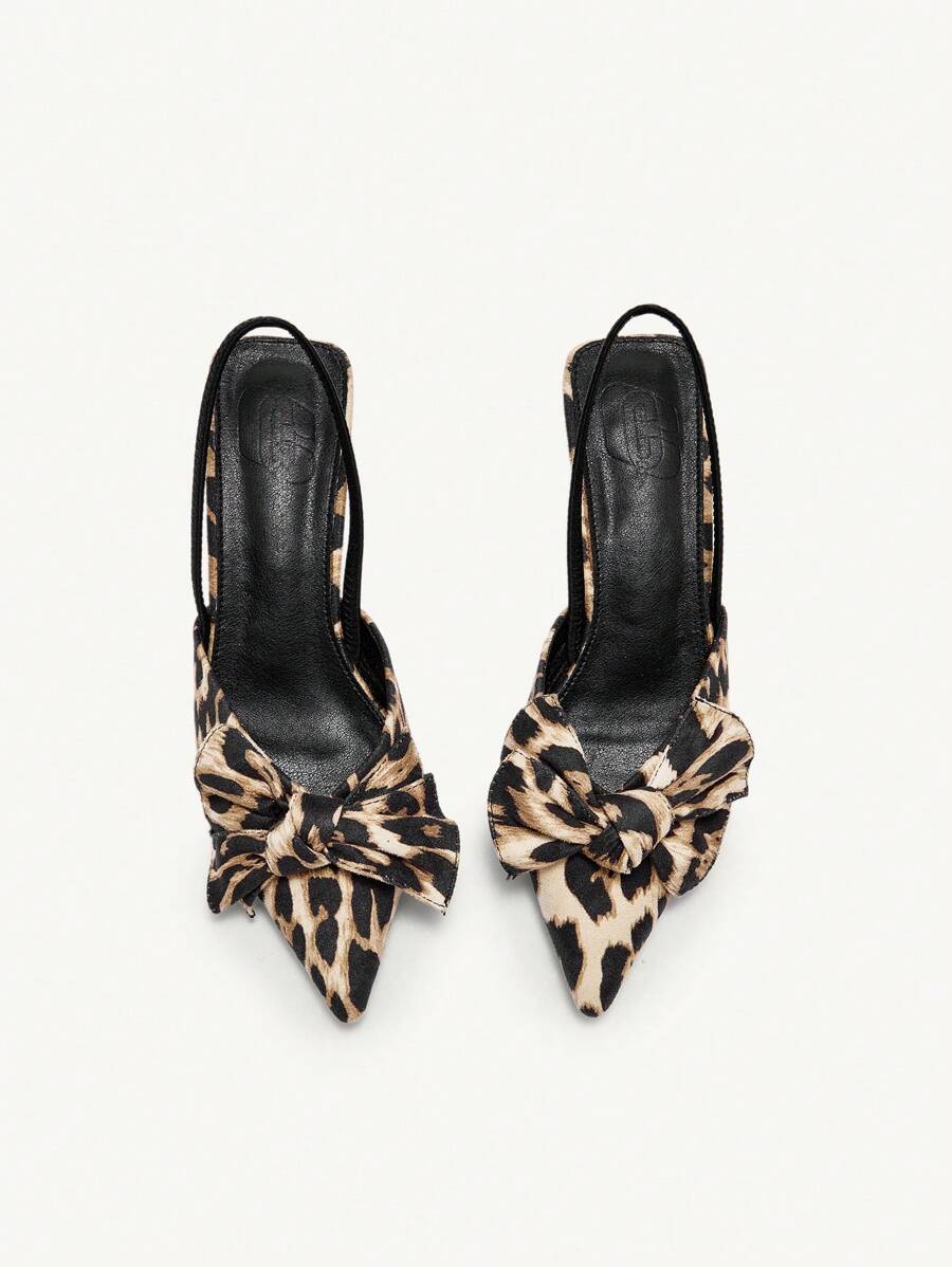 SHEIN X Belle Mariano CUCCOO CHICEST Women's Pointed Toe Kitten Heel Stilettos, Leopard Print & Solid Colors, Ankle Strap, Elegant Daily Wear Heels, Suitable For Outdoor Shopping, Festivals, Parties, Spring, Summer, Fall, Winter, Pair With Satin Dresses Spring Shoes Spring Break Easter Prom Heels For Christmas Valentine's Day Elegant Shoes Wedding Shoes
