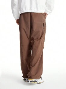 Manfinity VCAY Men Baggy Multi-Pocket Drawstring Waist Cargo Pants With Ankle Drawcord - Brown - View 3