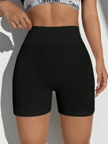 With My Calm Damen nahtlose einfarbige Sport Shorts, slim fit, geeignet für täglichen Tragkomfort Hotpants, Damen Schweißershorts, Fitnesshorts, Bikershorts