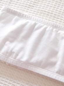 SHEIN 2pcs/Set Teen Girl Lace Trim Ruched Padded Comfortable Breathable Seamless Tube Top - Black and White - View 3