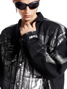 NEON BLANC Men's Casual Loose Fit Washed Denim Jacket, Suitable For Autumn