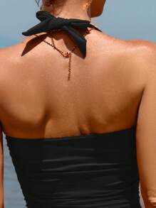 Swim Vcay 女士纯色吊带沙滩泳衣 夏季