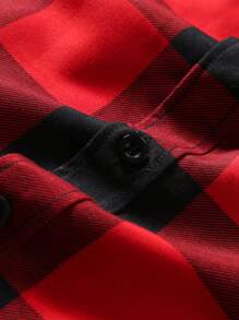 Manfinity Homme Men's Plaid Print Short Sleeve Shirt (Asymmetrical Cut) - Multicolor - View 5