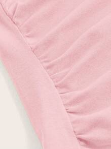 SHEIN EZwear 大码休闲纯粉色针织修身吊带背心，适合夏季穿着 - 粉色 - 查看 6
