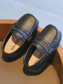 1pc Comfortable Slip-On Baby Flat Shoes, Fashionable And Lightweight, For Baby Boys - Black - View 1