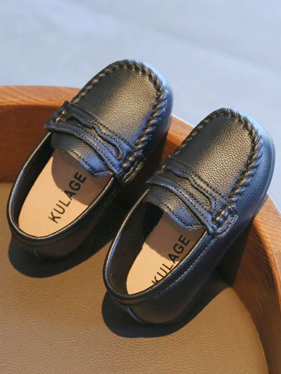 1pc Comfortable Slip-On Baby Flat Shoes, Fashionable And Lightweight, For Baby Boys - Black - View 1